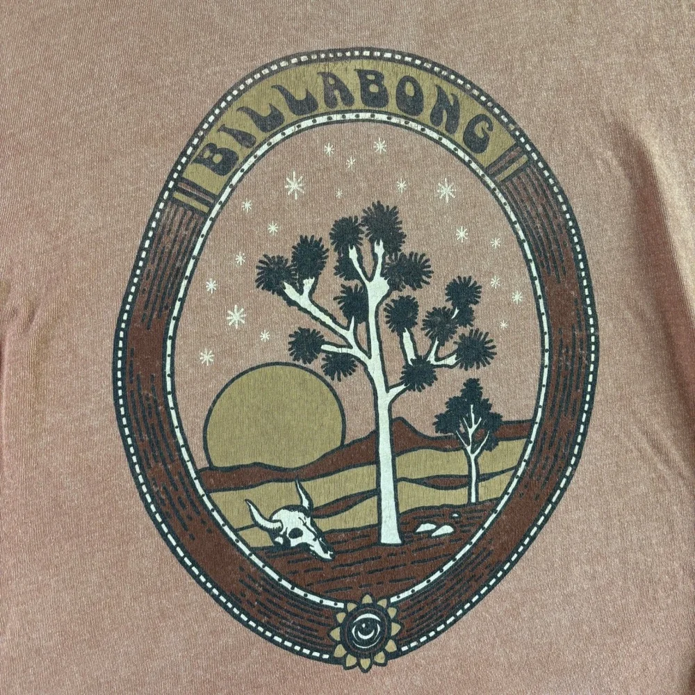 Billabong Womens Small Desert T-Shirt Terracotta Joshua Tree Skull Relaxed - Picture 4 of 8